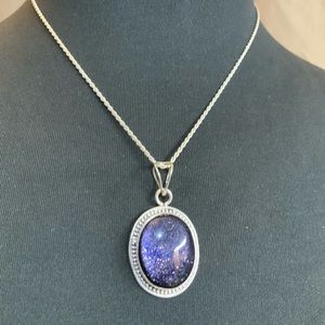 🌟Vintage Sterling Silver Crystal Stone Necklace🌟